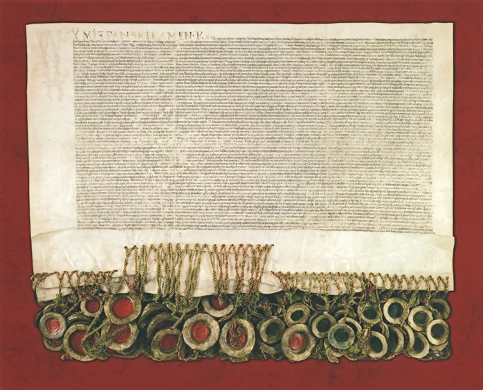 Liublino unijos akto, pasirašyto 1569 m. liepos 1 d., kopija  Lietuvos nacionalinis muziejus   Liublino unija – Lietuva sudarė sąjungą su Lenkija. Abi valstybės buvo sujungtos į federaciją – Abiejų Tautų Respubliką.